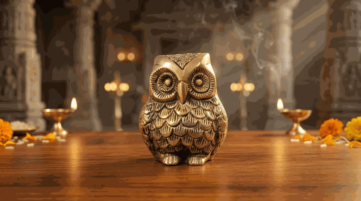 Brass Owl Statue (3.5 Inch)