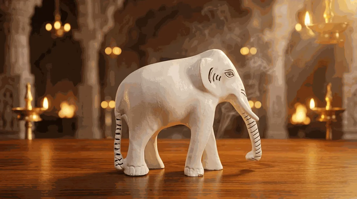 Brass White Elephant Statue (4.5 Inch)