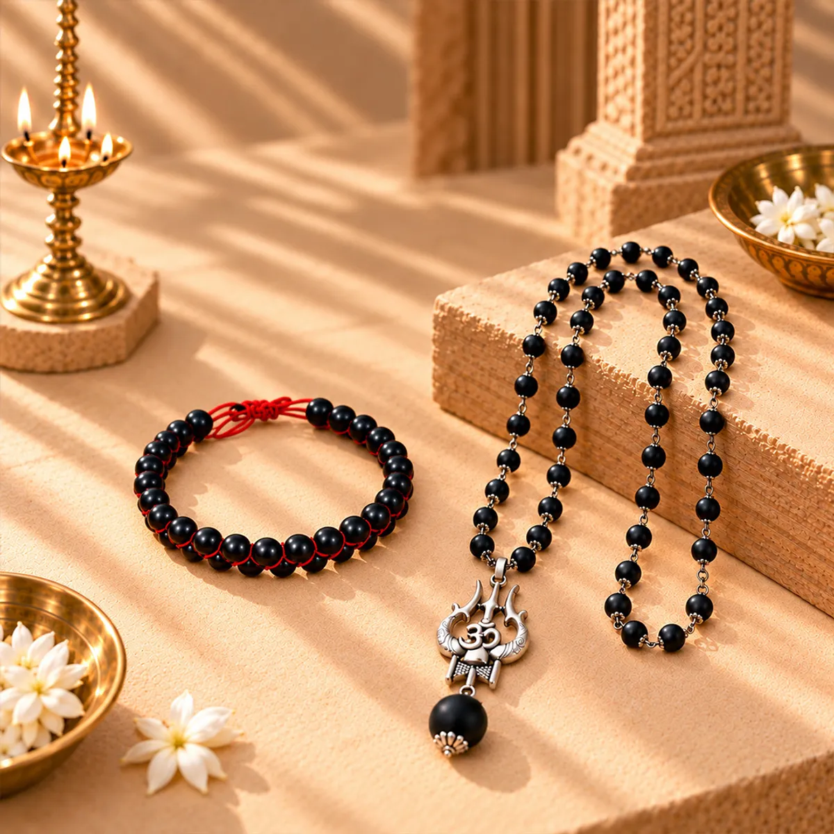 Karungali Mala + Shani Mangal Kawach Bracelet Combo
