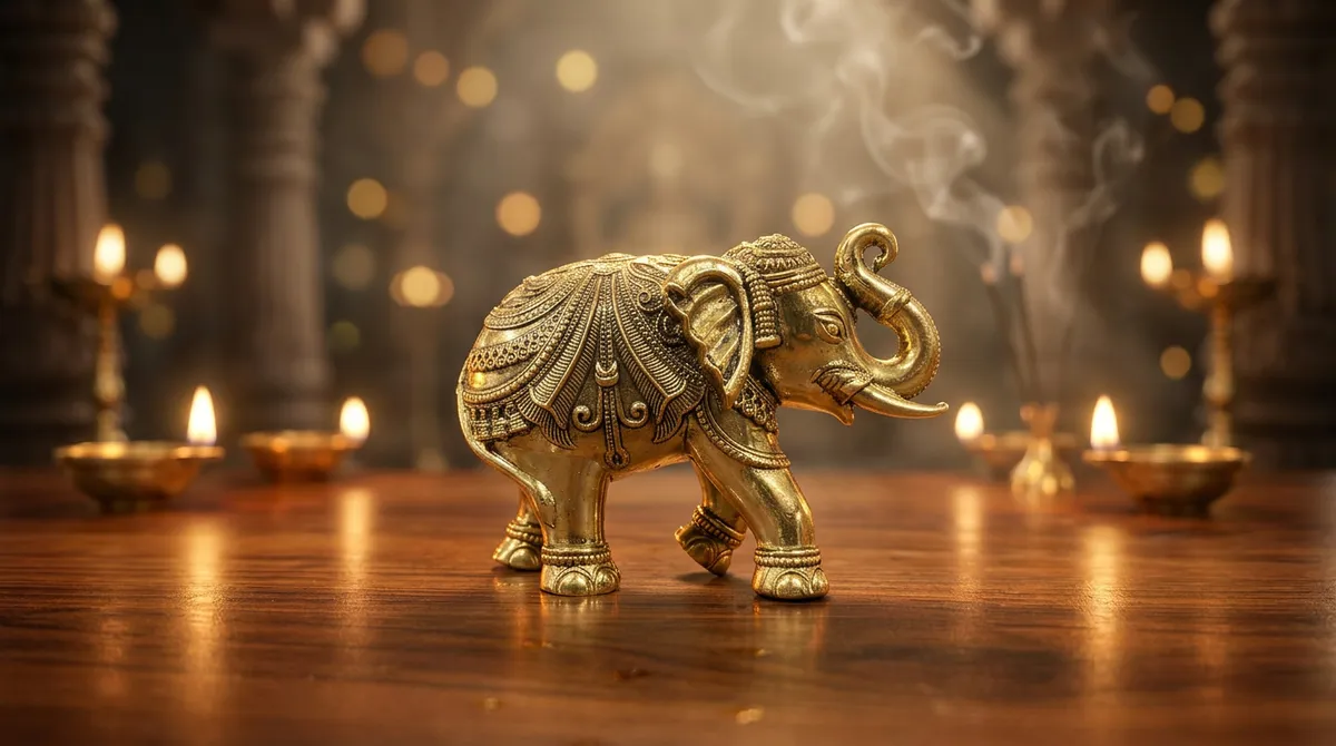 Superfine Brass Big Elephant - The Sacred Gaja of Wisdom, Stability & Prosperity
