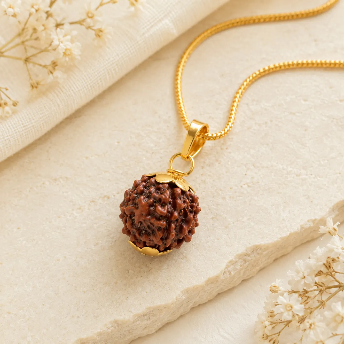 5 Mukhi Rudraksha with Gold-plated Chain