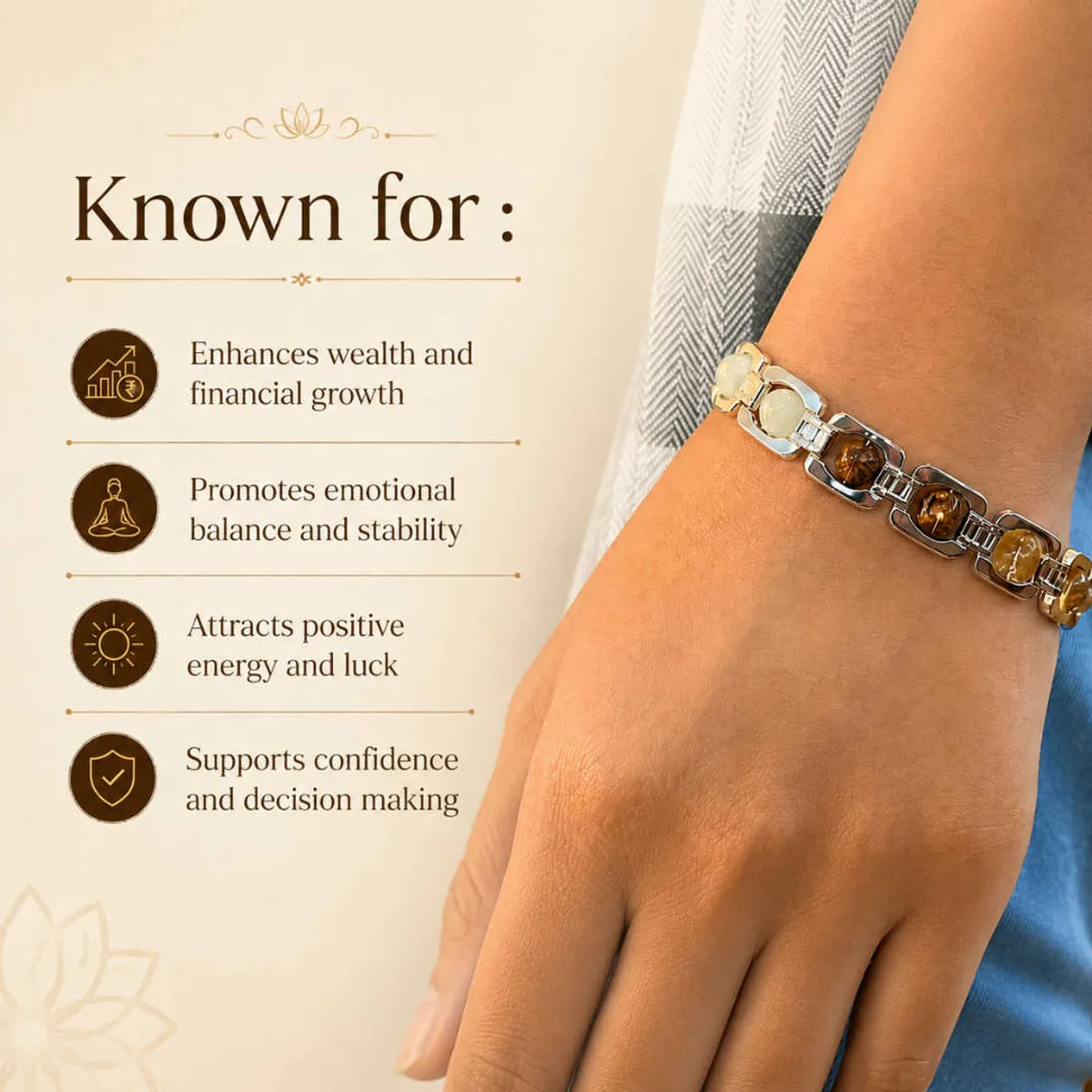 Dhan Yog Panchatattva Bracelet with FREE Selenite Shree Yantra Charging Plate