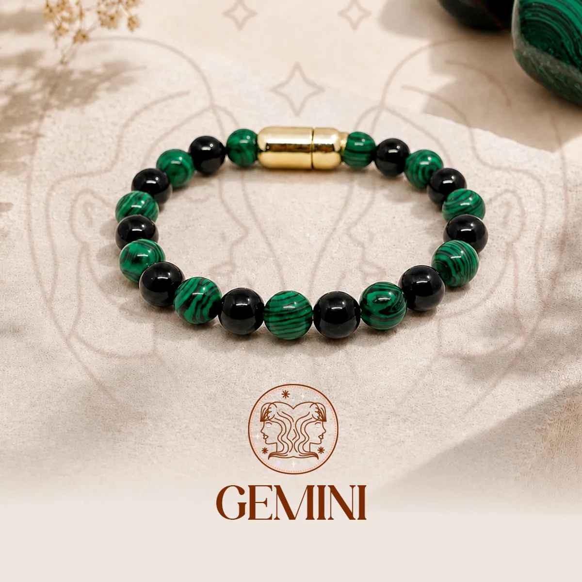 Gemini Crystal Bracelet with FREE Raw Selenite Charging Plate