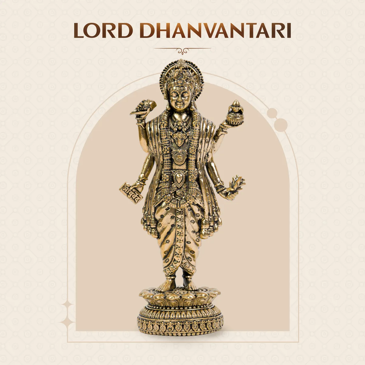 Statue Dhanvantari Superfine Brass