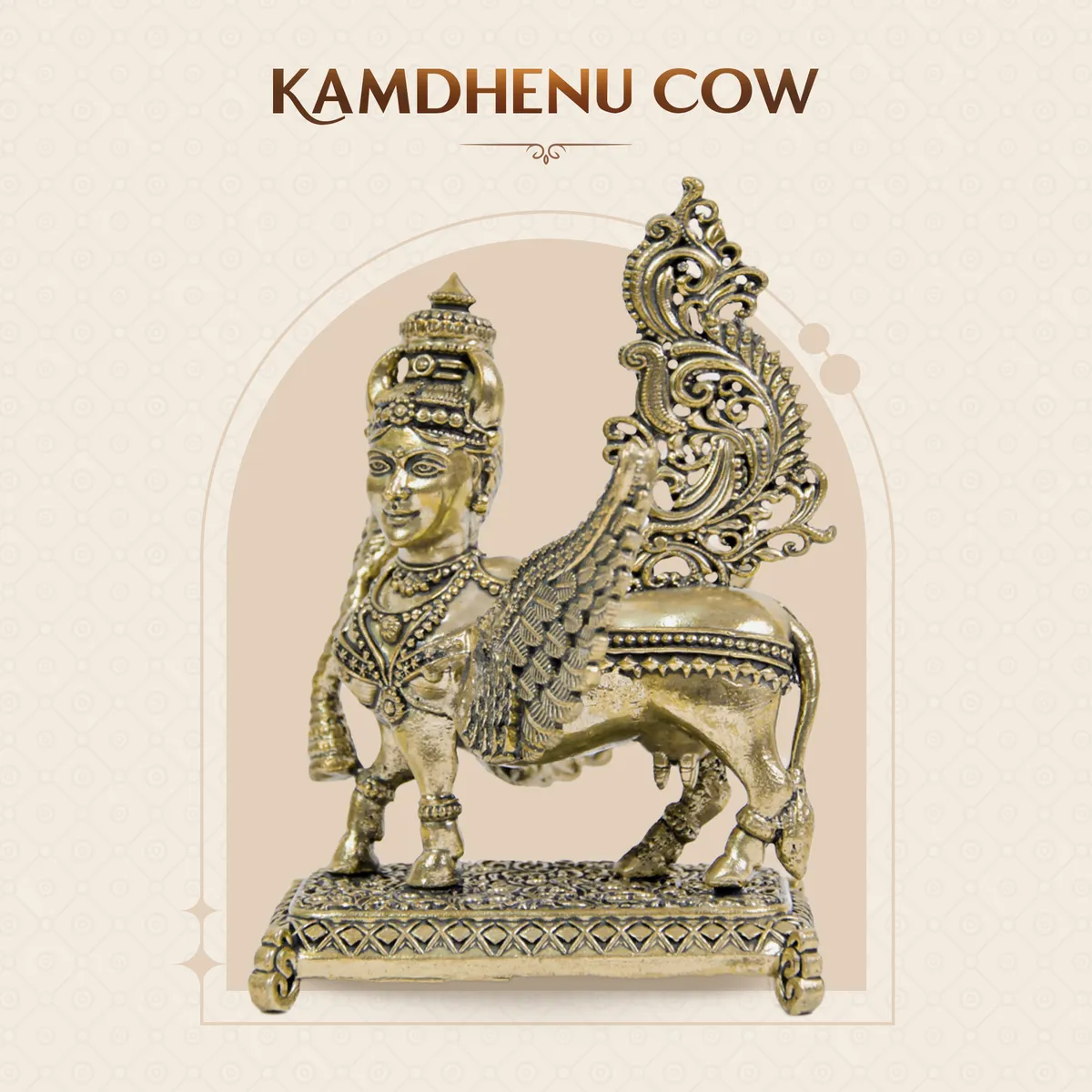 Flying Kamdhenu Cow Superfine Brass