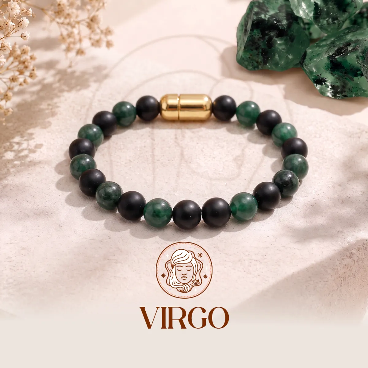 Virgo Crystal Bracelet with FREE Raw Selenite Charging Plate