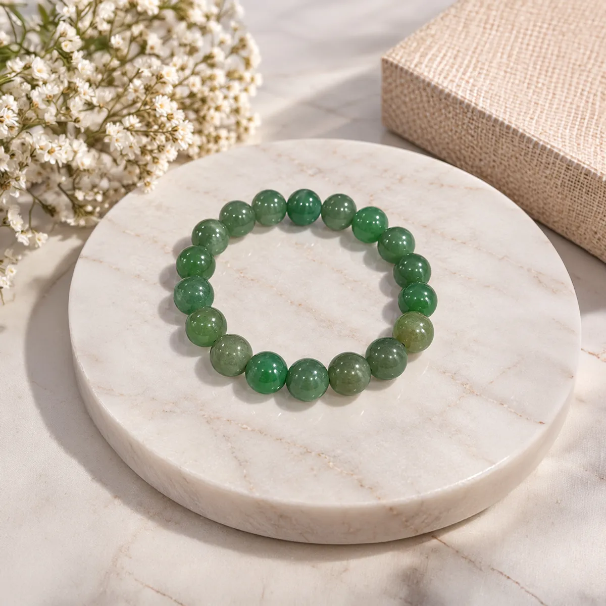 Green Aventurine Bracelet 10mm - Natural Crystal Bracelet for Growth & Opportunity