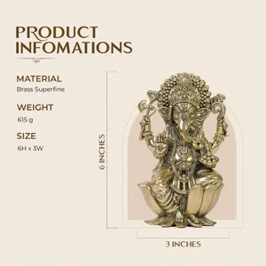 Ganesh Ji Statue Superfine Brass thumbnail 879233dc0c01