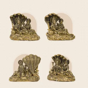 Vishnu Ji & Lakshmi Ji on Shesh Naag Statue Superfine Brass thumbnail deabfb9443aa