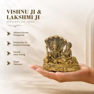 Vishnu Ji & Lakshmi Ji on Shesh Naag Statue Superfine Brass thumbnail deabfb9443aa