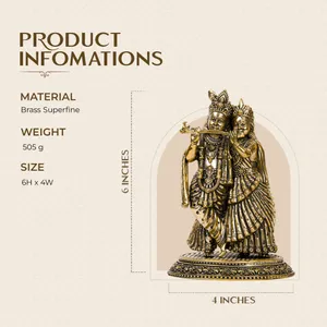 Radha Krishna Statue Superfine Brass thumbnail c95bc701d88b