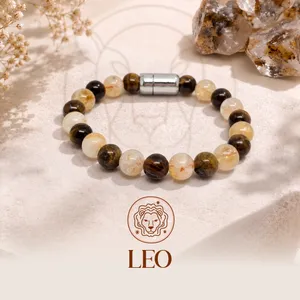 Leo Crystal Bracelet with FREE Raw Selenite Charging Plate