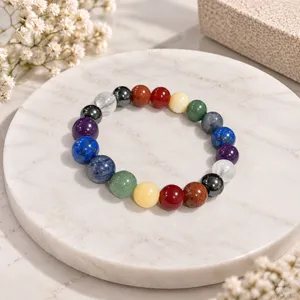 7 Chakra 10mm Bracelet - Natural Healing Stone Bracelet for Balance & Positive Energy 